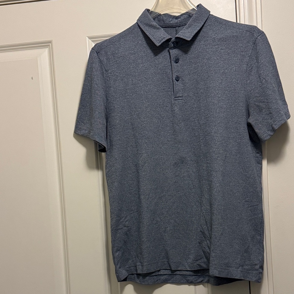 lululemon athletica Heathered Bluish Gray Polo Shirt